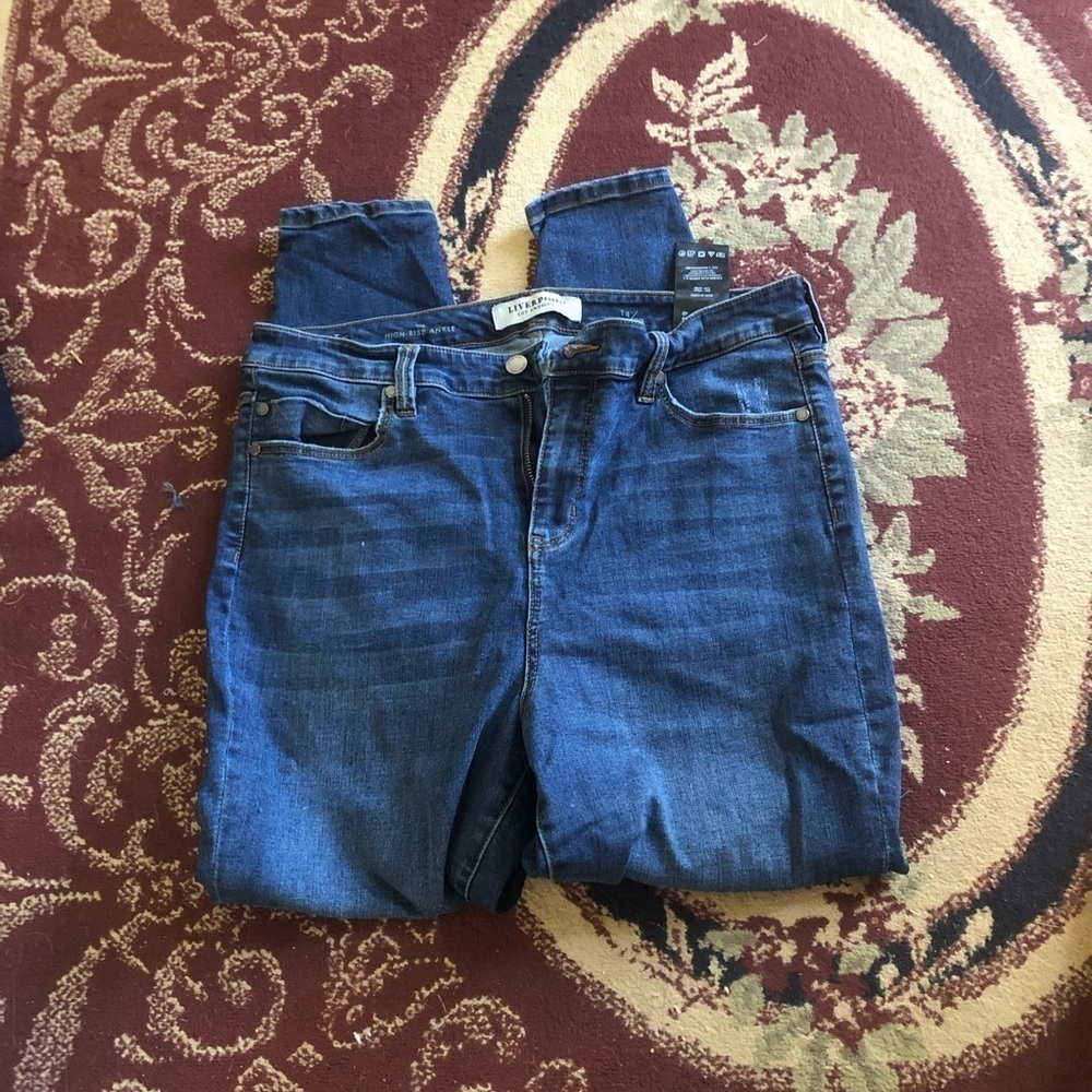 Liverpool Los Angeles ladies Blue High Rise ankle jeans - size 14/32